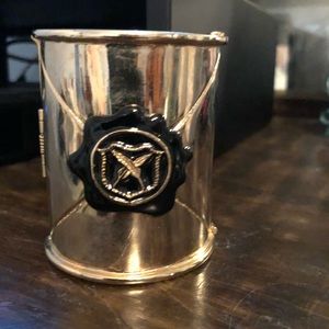 House of Harlow 1960 black wax seal gold cuff